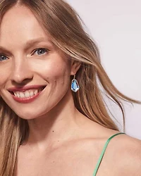 Alexandria Gold Drop Earrings Green Glass