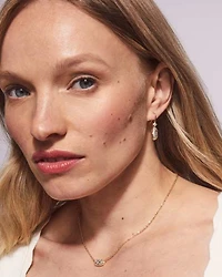 Holland Silver Drop Earrings in White CZ