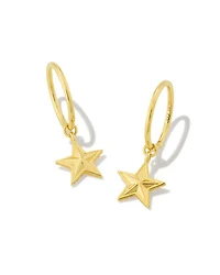 Small Star Huggie Earrings Sterling Silver