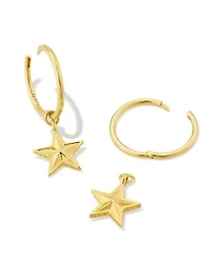 Small Star Huggie Earrings Sterling Silver