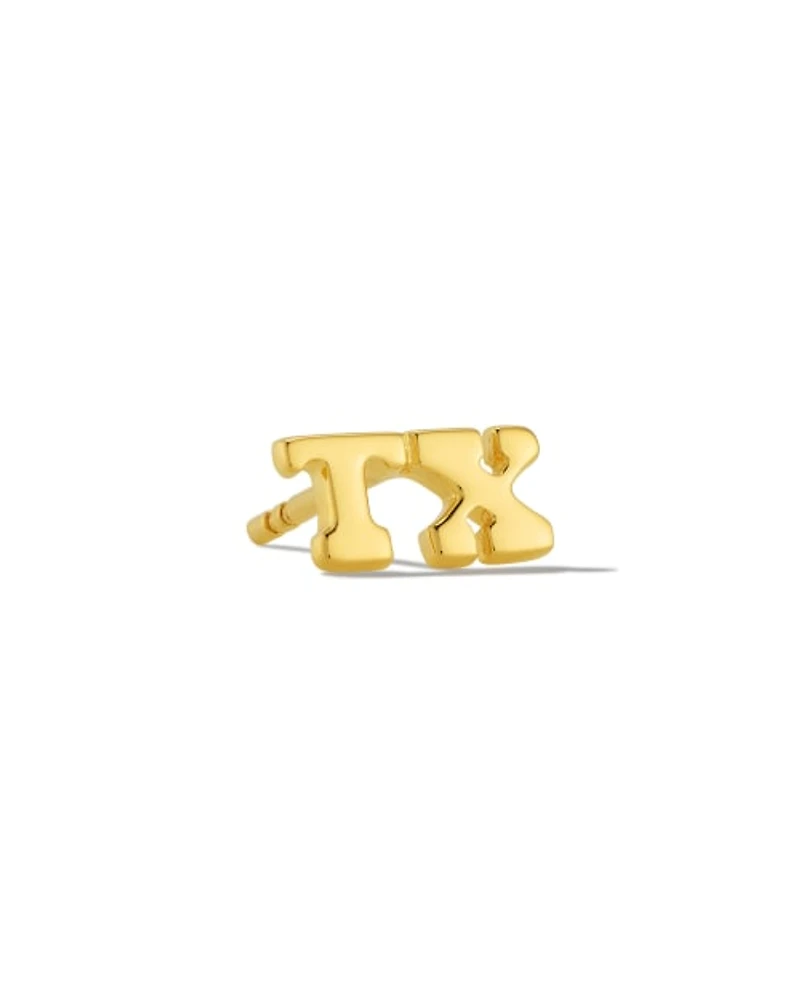 Texas Single Stud Earring 18k Gold Vermeil