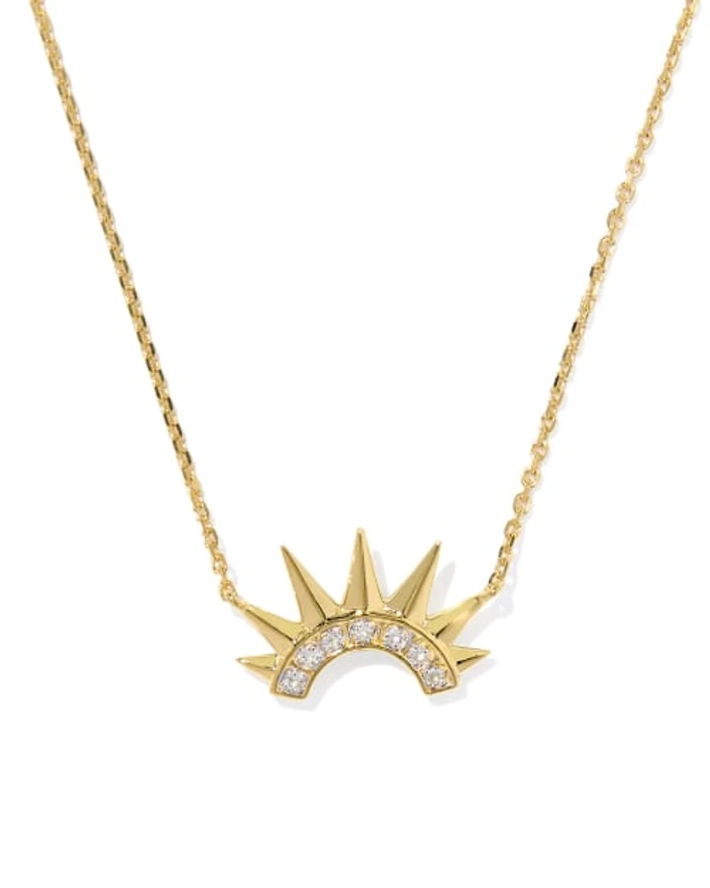 Crown 18k Yellow Gold Vermeil Short Pendant