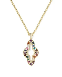 Abbie Gold Crystal Long Pendant Necklace