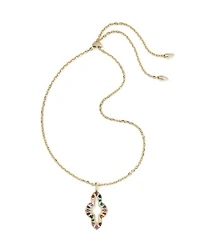 Abbie Gold Crystal Long Pendant Necklace