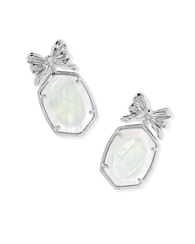 Daphne Bow Silver Drop Earrings 