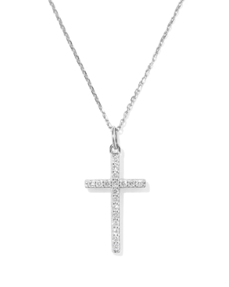 0.23 ct Lab Grown Diamond Cross Pendant Necklace 14k Gold
