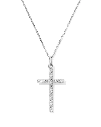 0.23 ct Lab Grown Diamond Cross Pendant Necklace 14k Gold