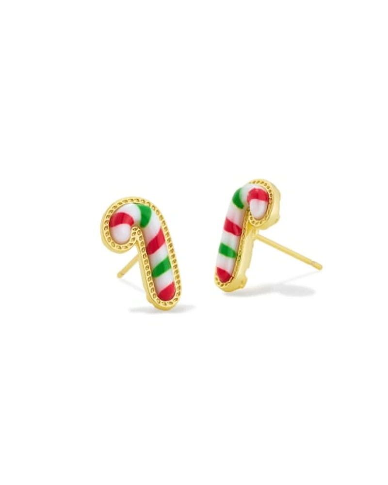 Candy Cane Stud Earrings
