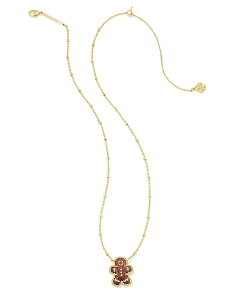 Gingerbread Gold Short Pendant Necklace