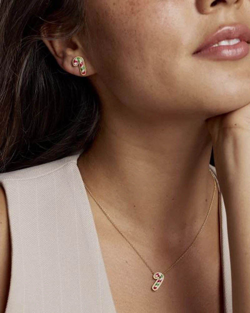 Candy Cane Stud Earrings