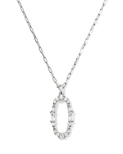 Essie Pave Silver Short Pendant Necklace