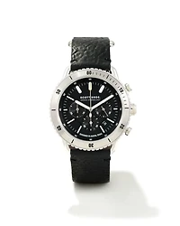 Grey 44mm Chronograph Watch in Black Stainless Steel