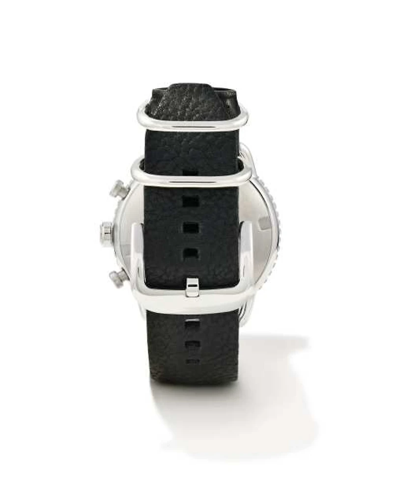 Grey 44mm Chronograph Watch in Black Stainless Steel