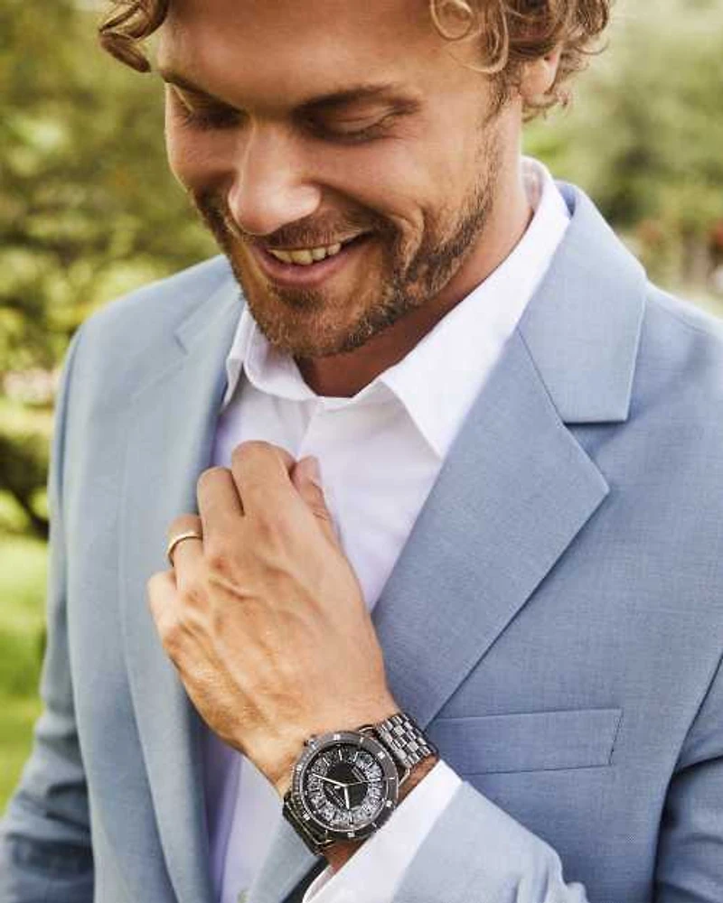 Beck Gunmetal Stainless Steel 44mm Watch in Pyrite Quartz