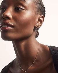 Tiny Ari Heart Sterling Silver Diamond Pendant Necklace White