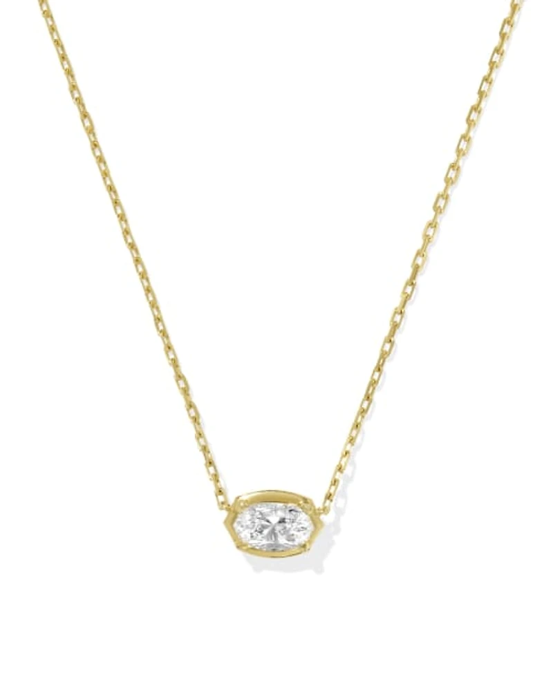ct Lab Grown White Diamond Custom Elisa Pendant Necklace 14k Gold
