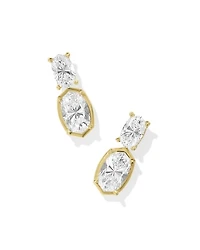 6 ct Lab Grown White Diamond Custom Elisa Drop Earrings 14k Gold