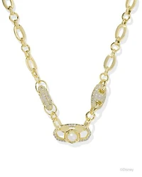 Disney | Kendra Scott Silver Mickey Mouse Crystal Chain Necklace Iridescent White Mix