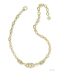 Disney | Kendra Scott Silver Mickey Mouse Crystal Chain Necklace Iridescent White Mix