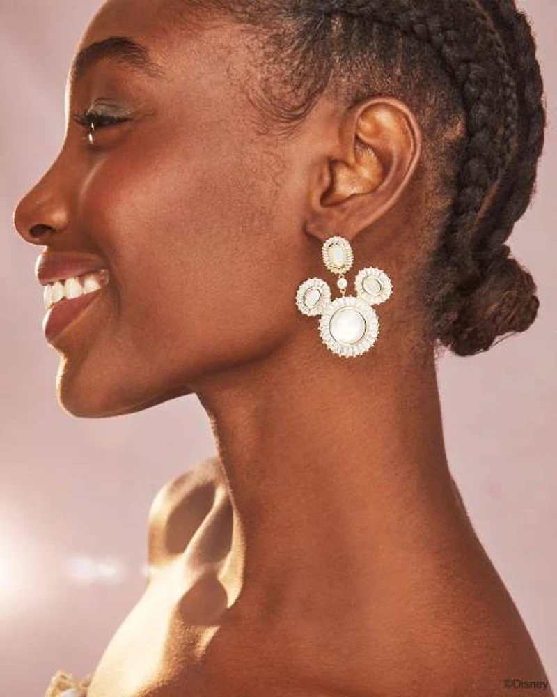 Disney | Kendra Scott Gold Mickey Mouse Crystal Frame Statement Earrings Mix
