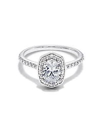 1 ct Lab Grown White Diamond Oval Iconic Halo Statement Ring 14k Gold