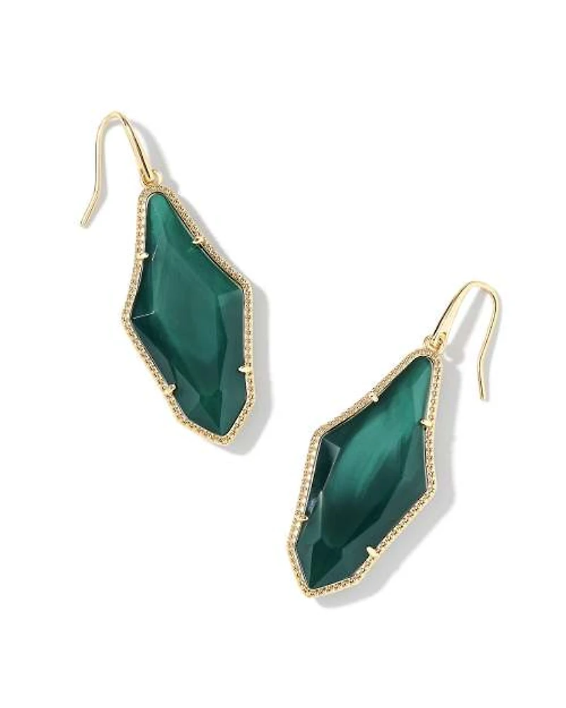 Evelyn Gold Drop Earrings Rock Crystal Dichoric
