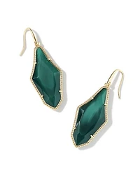 Evelyn Gold Drop Earrings Rock Crystal Dichoric