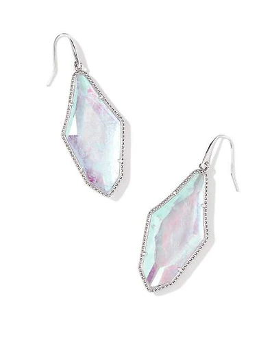 Evelyn Silver Drop Earrings in Rock Crystal Dichoric