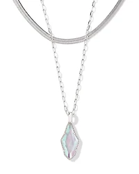 Evelyn Silver Multi Strand Necklace in Rock Crystal Dichroic