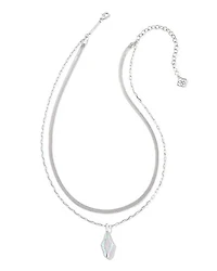 Evelyn Silver Multi Strand Necklace in Rock Crystal Dichroic