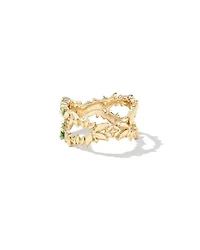 Rosalie Gold Double Band Ring White CZ