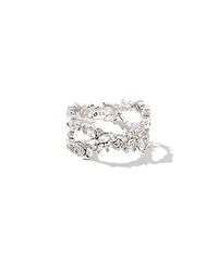 Rosalie Silver Double Band Ring White CZ