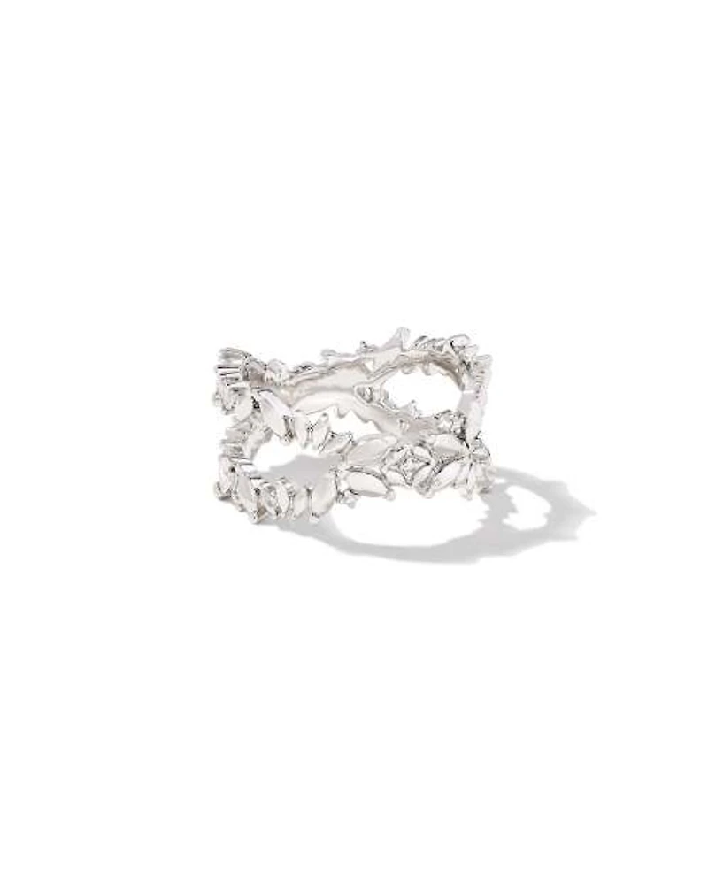 Rosalie Silver Double Band Ring White CZ