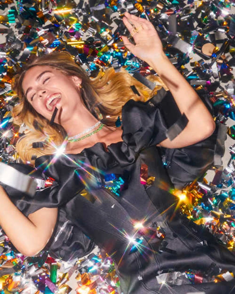 Rosalie Gold Tennis Necklace in Green Crystal