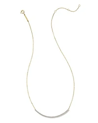 0.54 ct Tennis 14k White Gold Bar Necklace Diamond