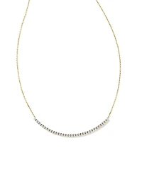 0.54 ct Tennis 14k White Gold Bar Necklace Diamond