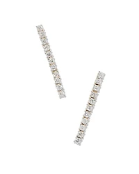 0.35 ct Tennis 14k White Gold Linear Earrings Diamond