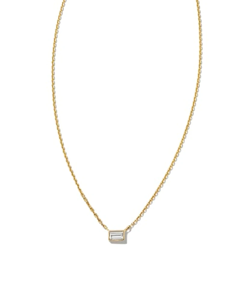 Isabella 14k Yellow Gold Pendant Necklace White Diamond