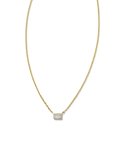 Isabella 14k Yellow Gold Pendant Necklace White Diamond