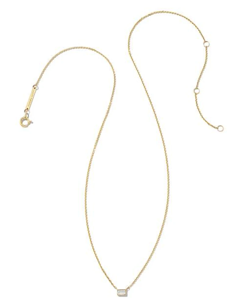 Isabella 14k Yellow Gold Pendant Necklace White Diamond