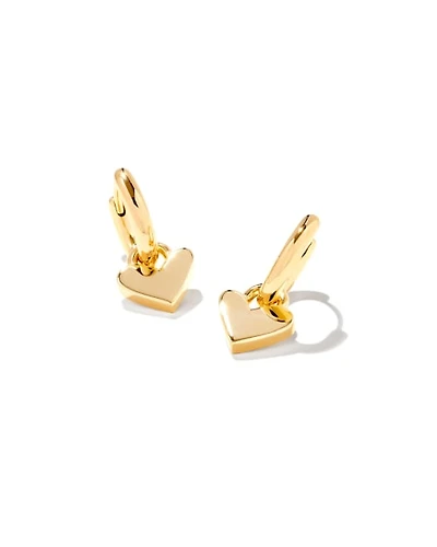 Heart Padlock Huggie Earrings 18k Gold Vermeil