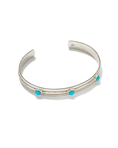 Weston Oxidized Sterling Silver Cuff Bracelet Turquoise