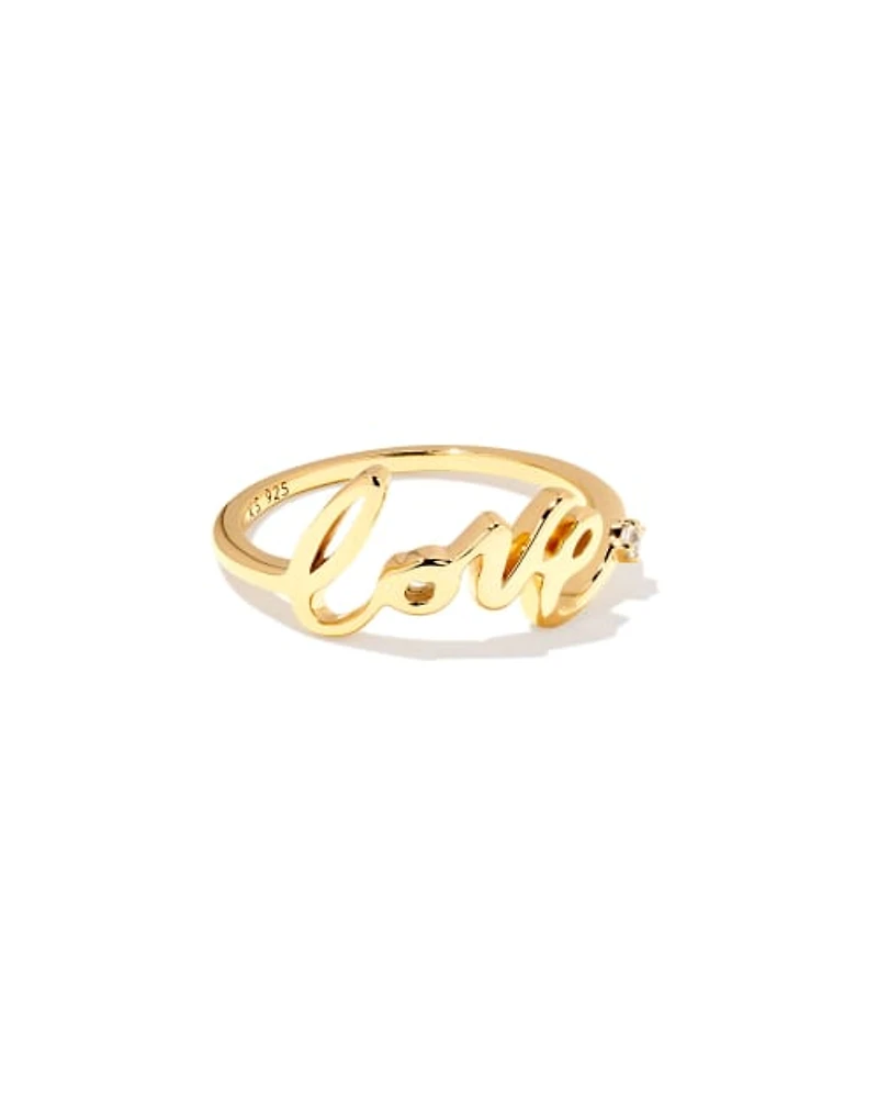 Love Script Band Ring
