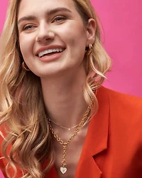 Adalynn 18k Gold Vermeil Heart Y Necklace in Ivory Mother-of-Pearl