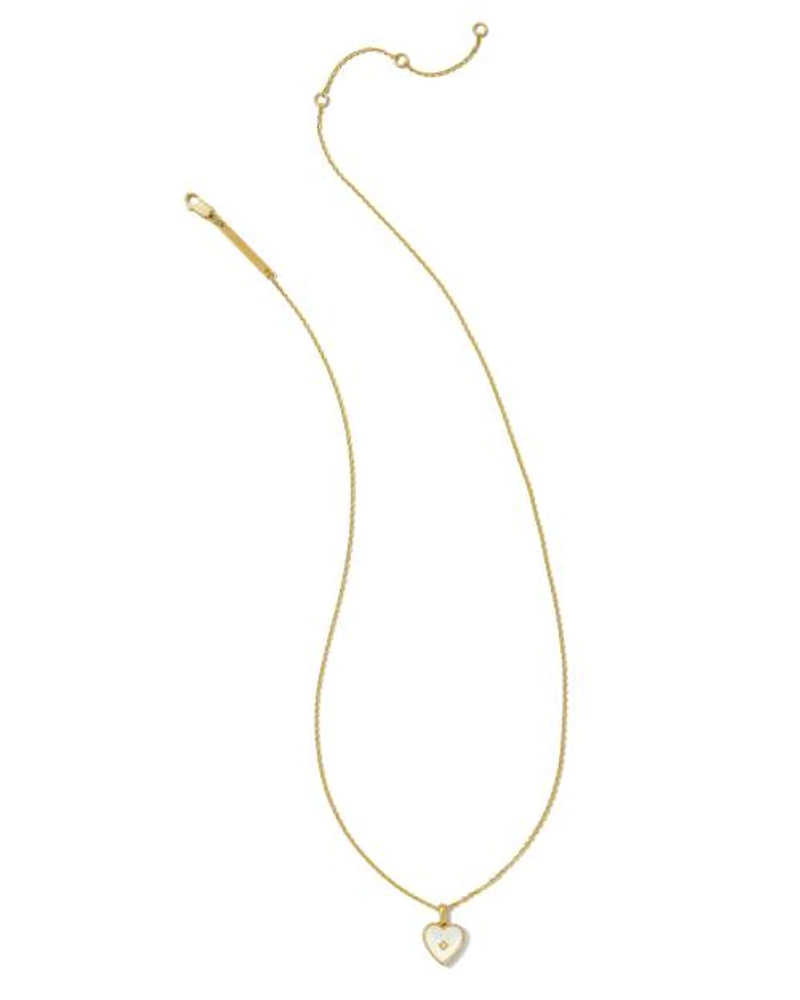 Adalynn 18k Gold Vermeil Heart Pendant Necklace Phosphosiderite