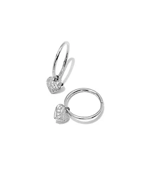 0.14 ct Madeline 14k White Gold Huggie Earrings in White Diamond