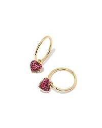 Madeline 14k Yellow Gold Huggie Earrings in Ruby