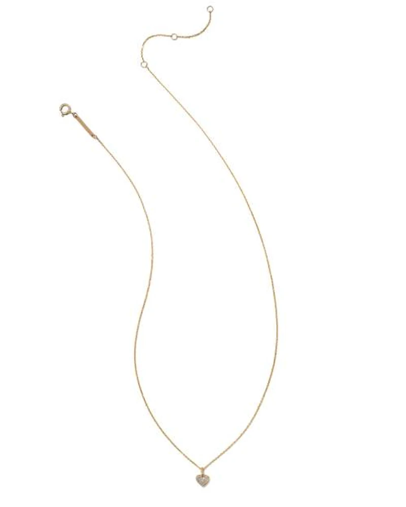 Madeline 14k Yellow Gold Small Pendant Necklace in White Diamond