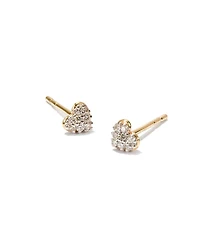 Madeline 14k Yellow Gold Stud Earrings in White Diamond