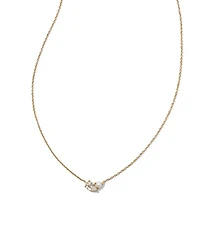 Toi et Moi 14k White Gold Pendant Necklace Blue Topaz and Tanzanite